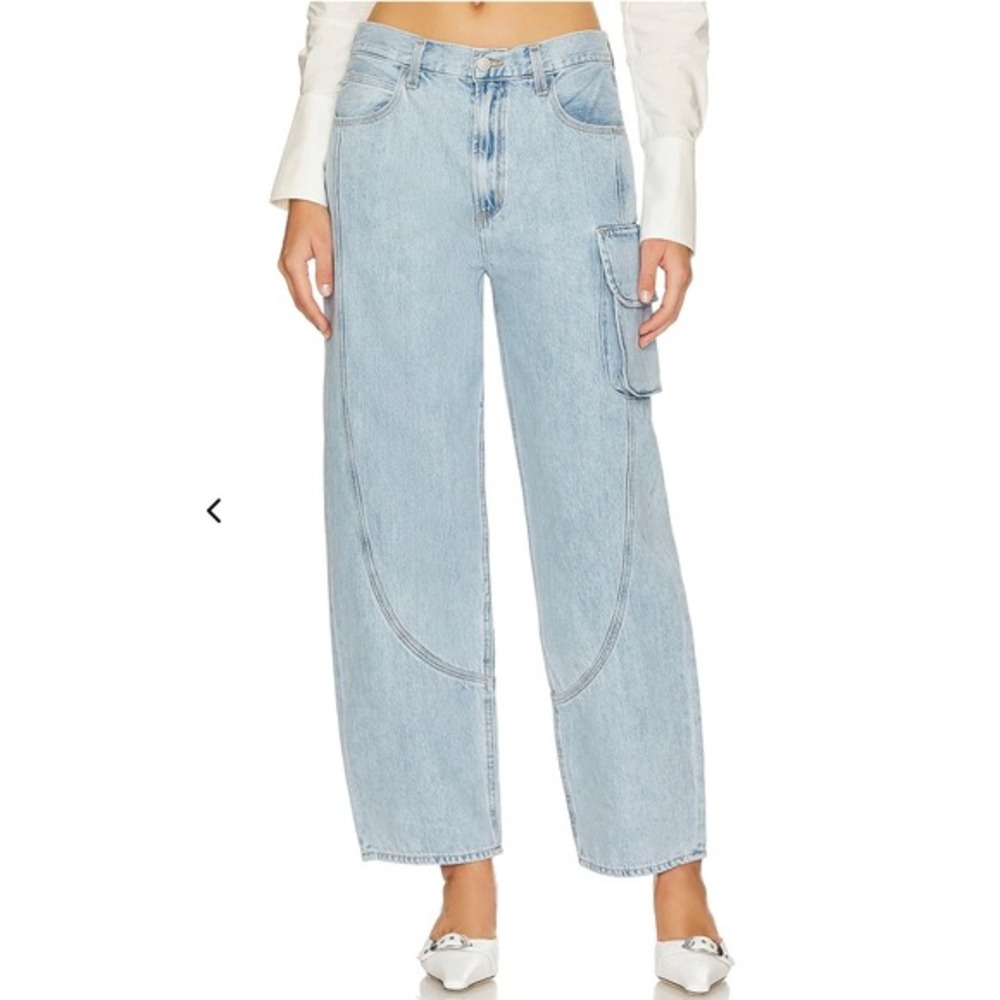 AGOLDE‎ Cass Baggy Cargo Jeans in Tomorrow Light Wash Blue Wide Leg Size 30